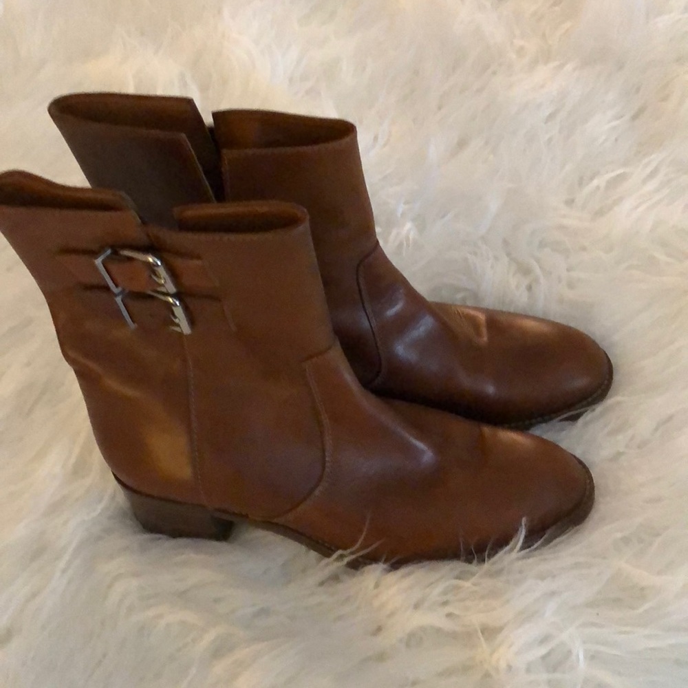 J.CREW Cognac Leather Ankle Boots